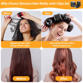 Qinzave hair rollers in use for creating curls