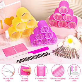 Qinzave hair rollers with bangs pads and clips