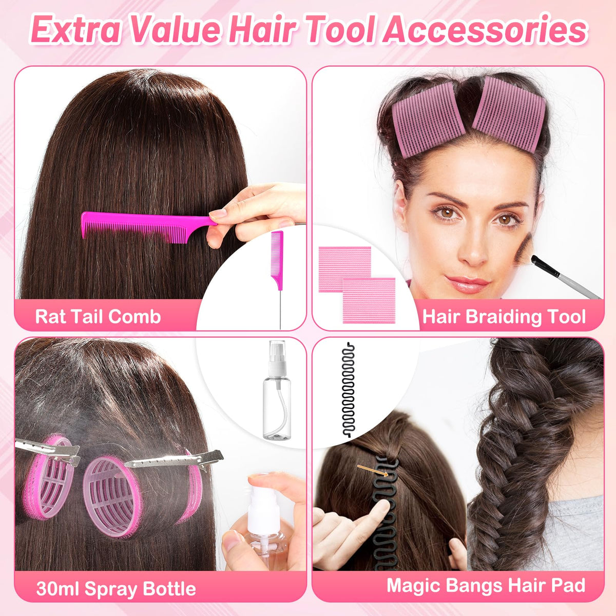 Qinzave hair styling tools including comb and braiding tool