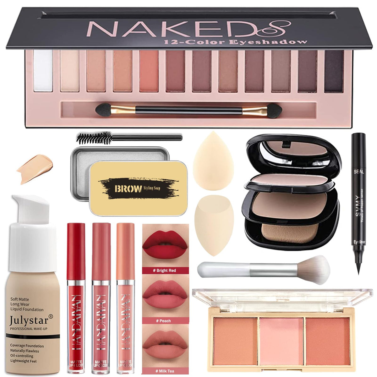 QIONG All-in-One Makeup Kit with 16 colours eyeshadow palette