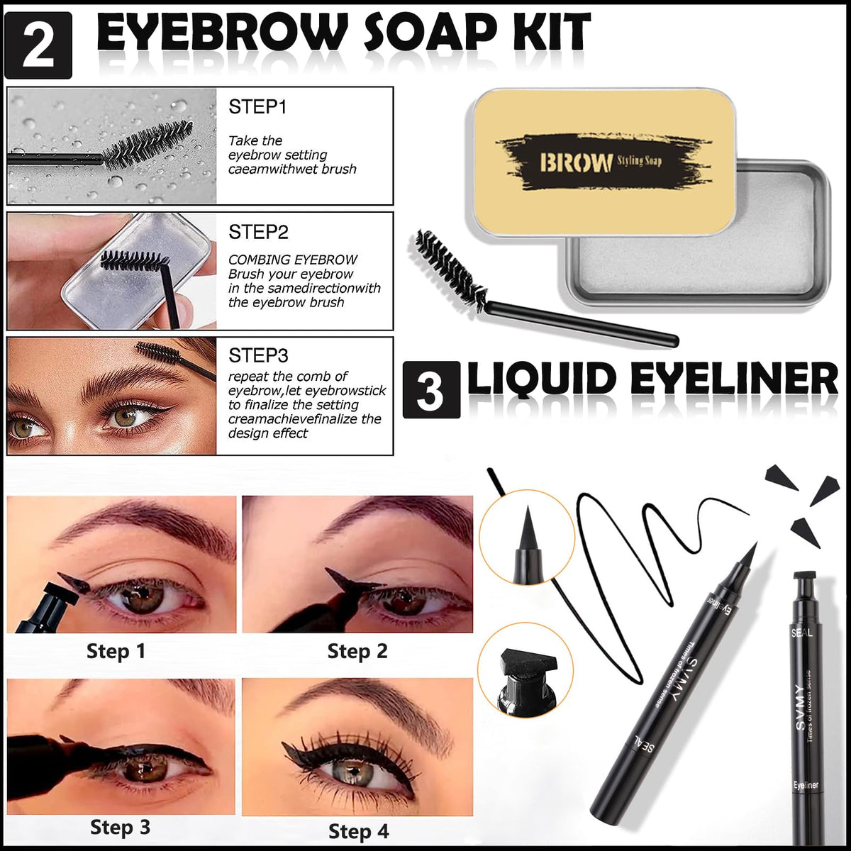 QIONG All in One Makeup Kit with mascara and brow soap