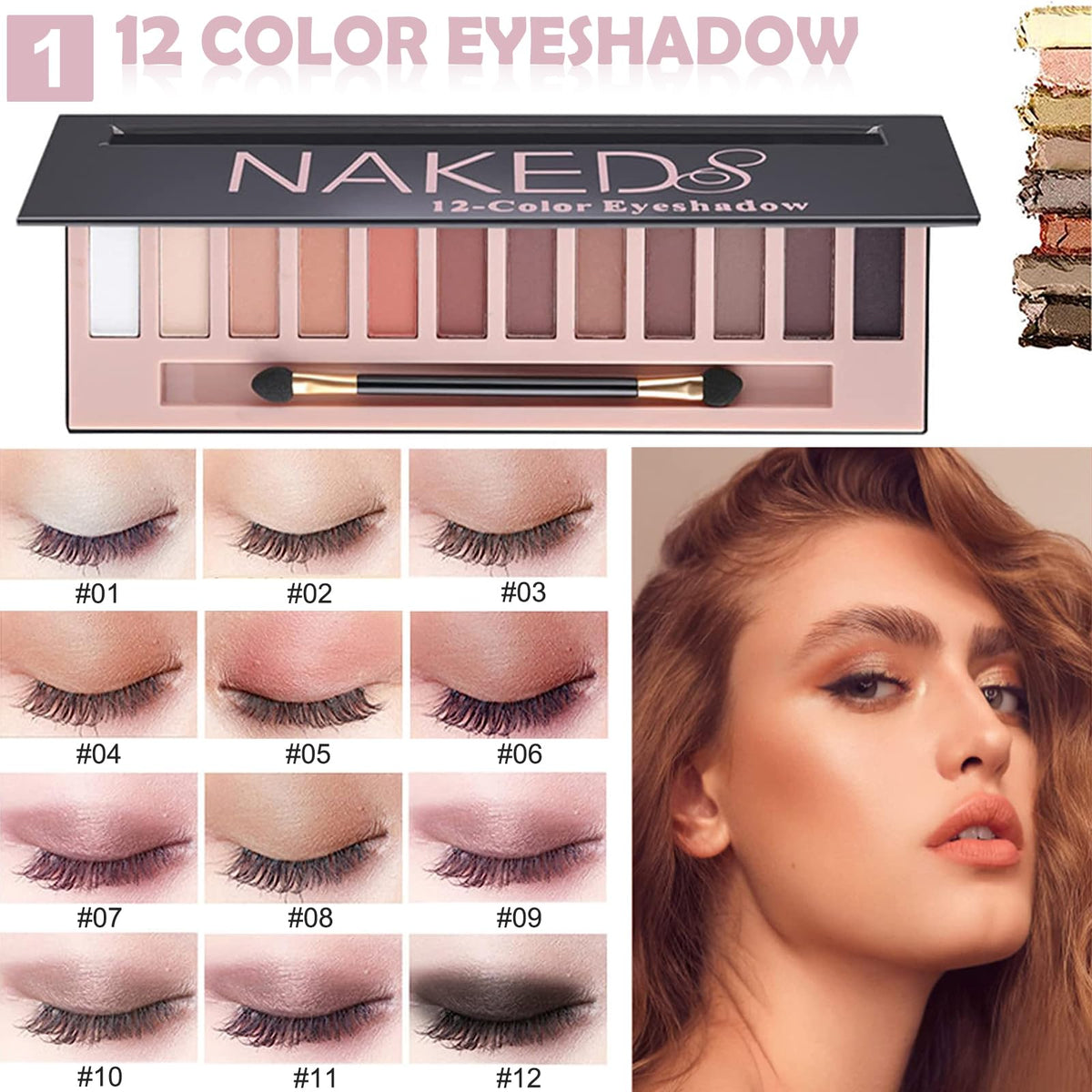 QIONG makeup kit showing waterproof mascara and eyeliner