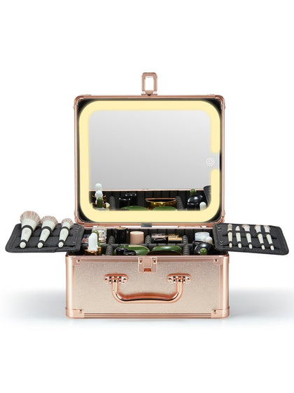 Qislee Makeup Box with detachable LED mirror front view