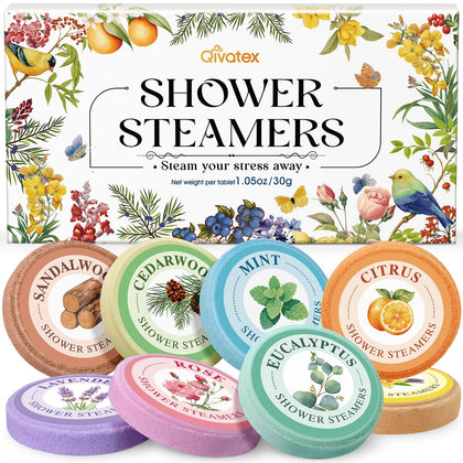Qivatex Shower Steamers Aromatherapy Gift Set packaging front view
