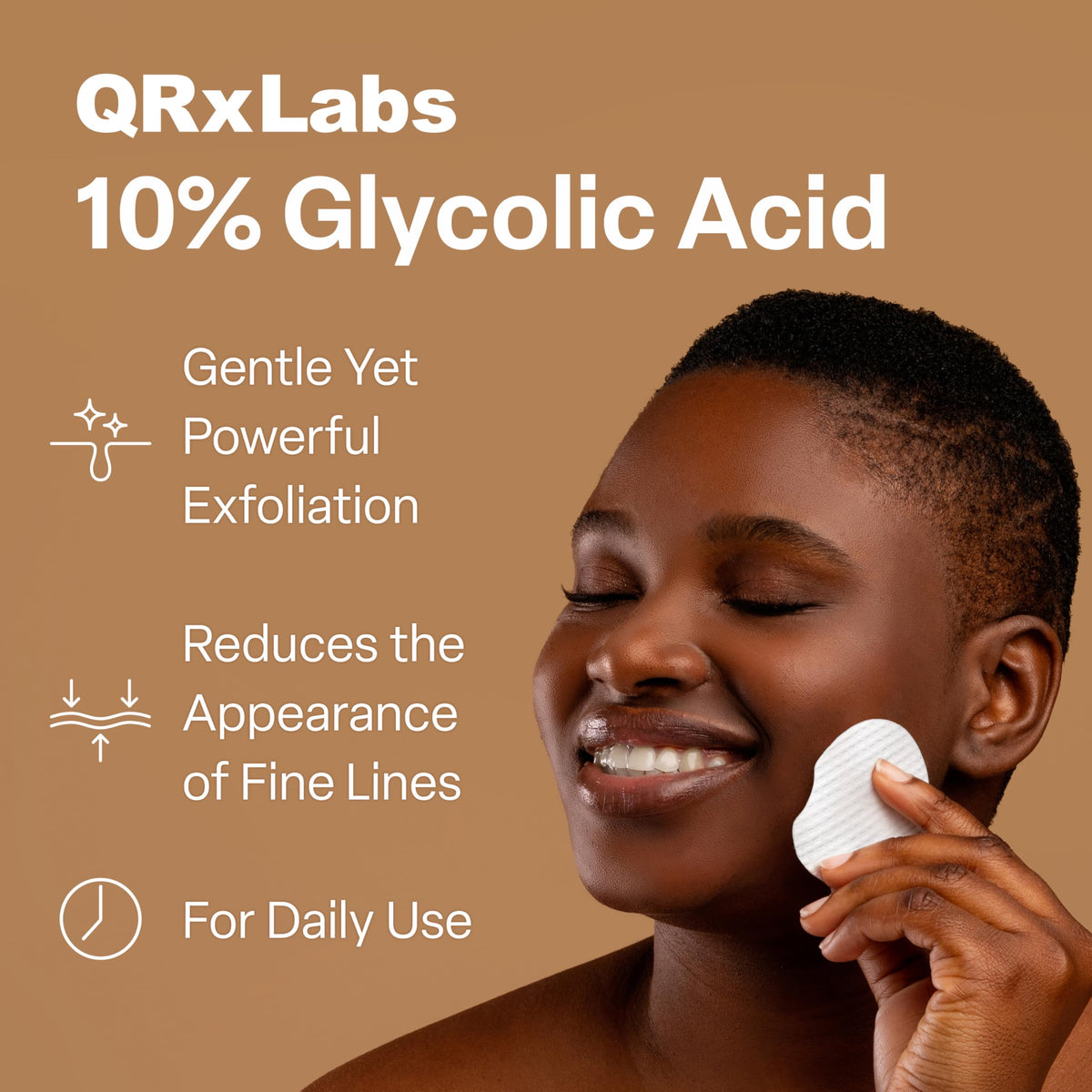 QRxLabs Glycolic Acid Pads 10% textured pad close-up