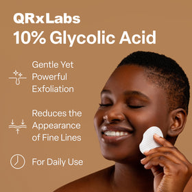 QRxLabs Glycolic Acid Pads 10% textured pad close-up