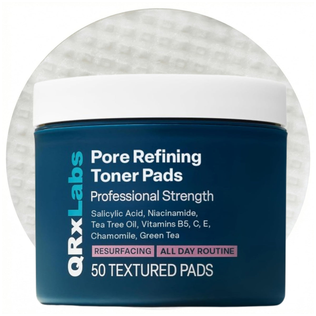 QRxLabs Pore Toner Pads front view with packaging