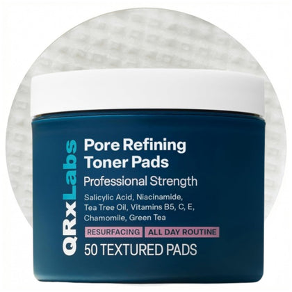 QRxLabs Pore Toner Pads front view with packaging