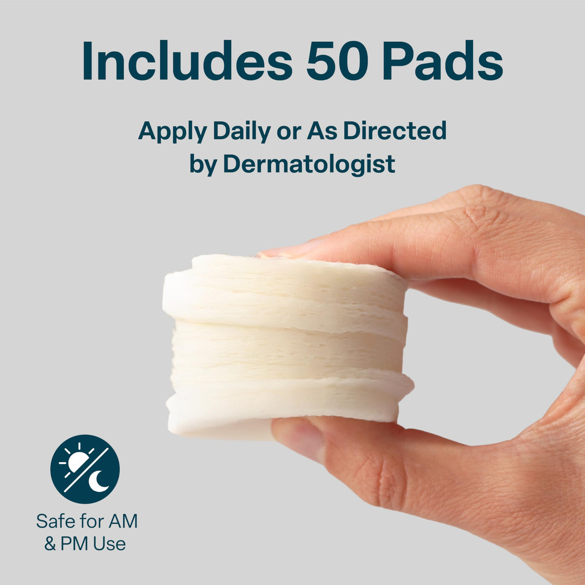 QRxLabs Pore Toner Pads in hand showing size