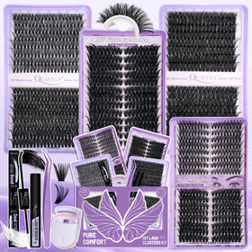 QUAFFLY DIY Lash Cluster Kit box with tools and lashes
