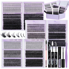 QUAFFLY DIY Lash Extension Kit 1676pcs front view with palettes