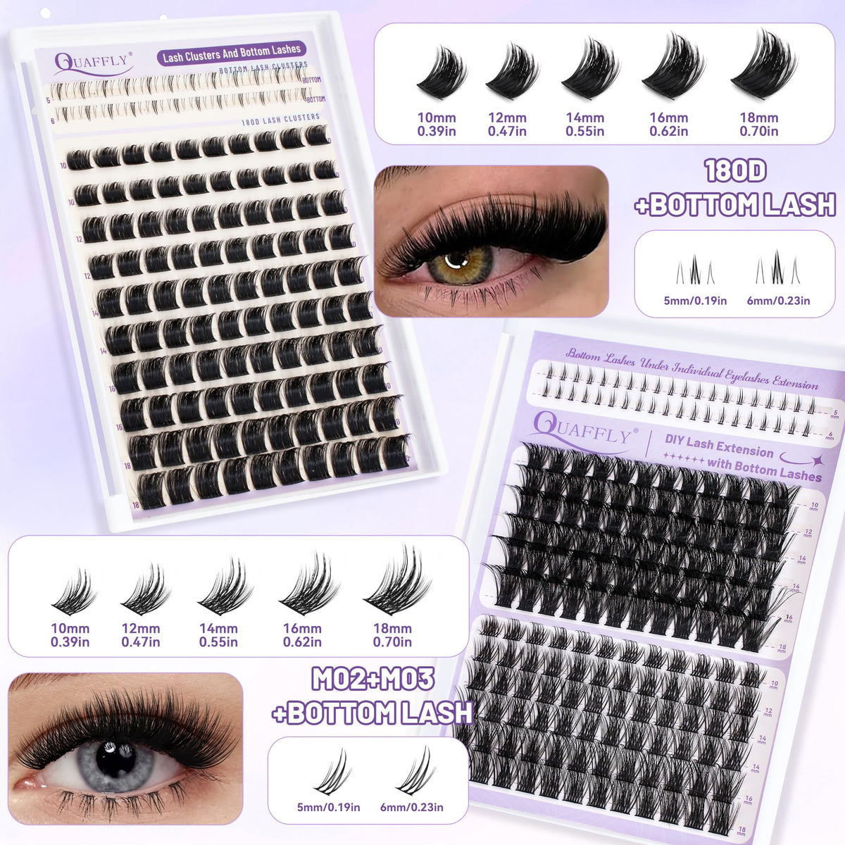 QUAFFLY dual-ended brush for lash application details