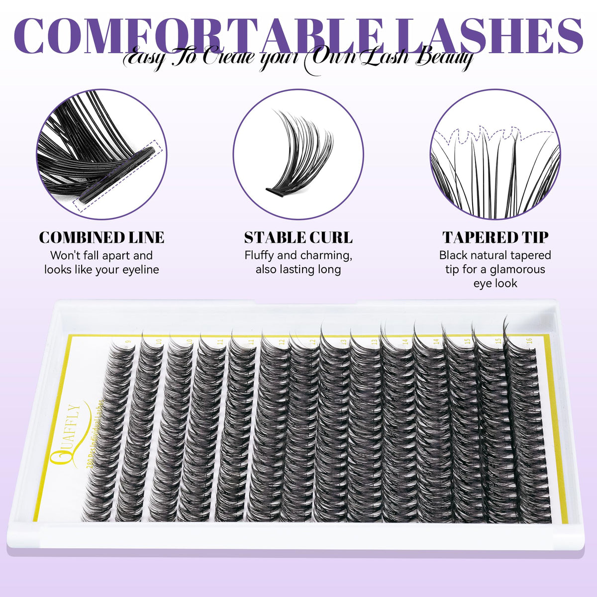 QUAFFLY false eyelashes in dramatic style