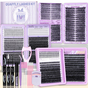 QUAFFLY Lash Clusters Kit 1790Pcs with four trays of lashes
