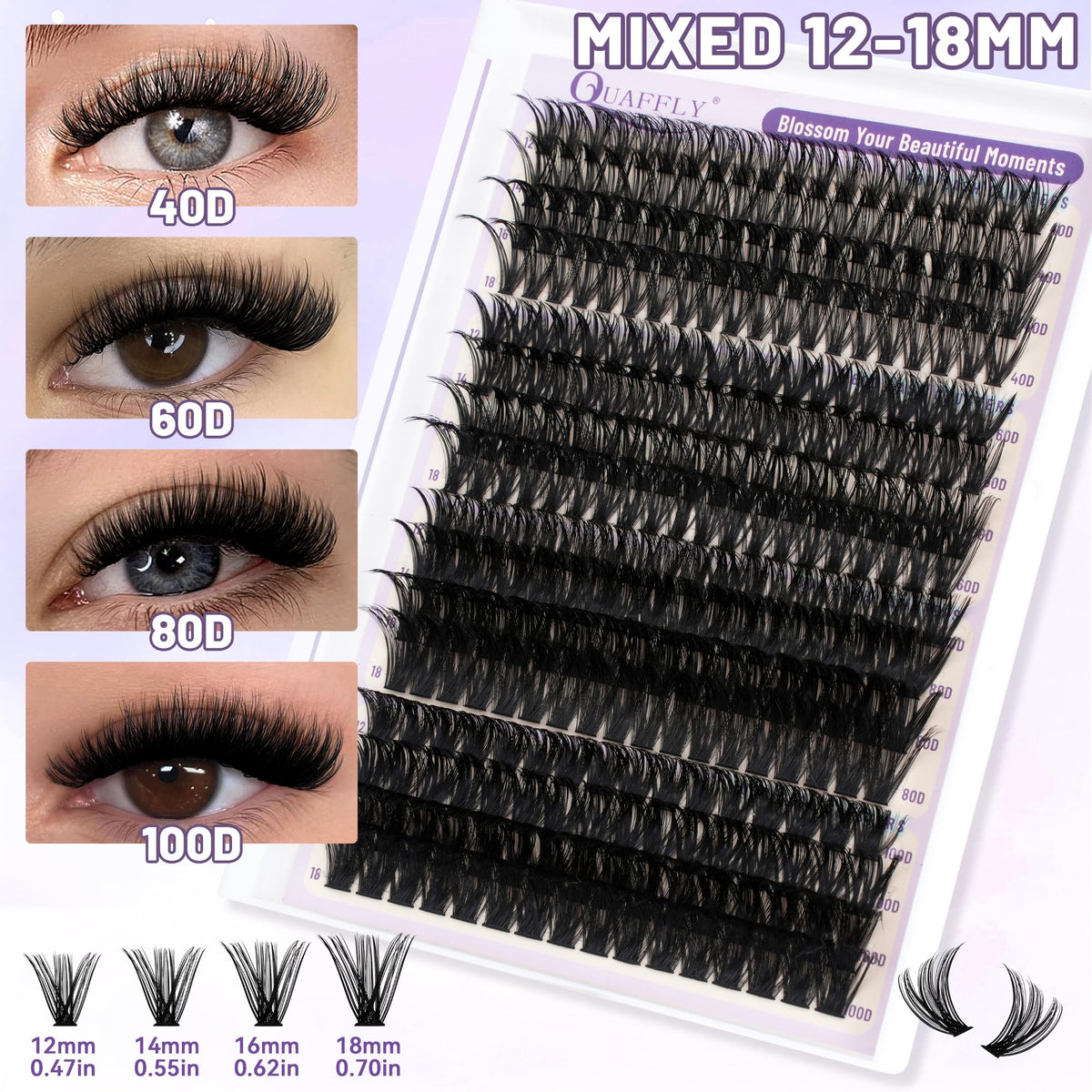 QUAFFLY Lash Clusters Kit packaging with product details