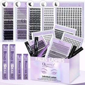 QUAFFLY Lash Clusters Kit with 5 styles and tools