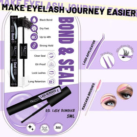 QUAFFLY Lash Clusters Kit with makeup remover and bond & seal