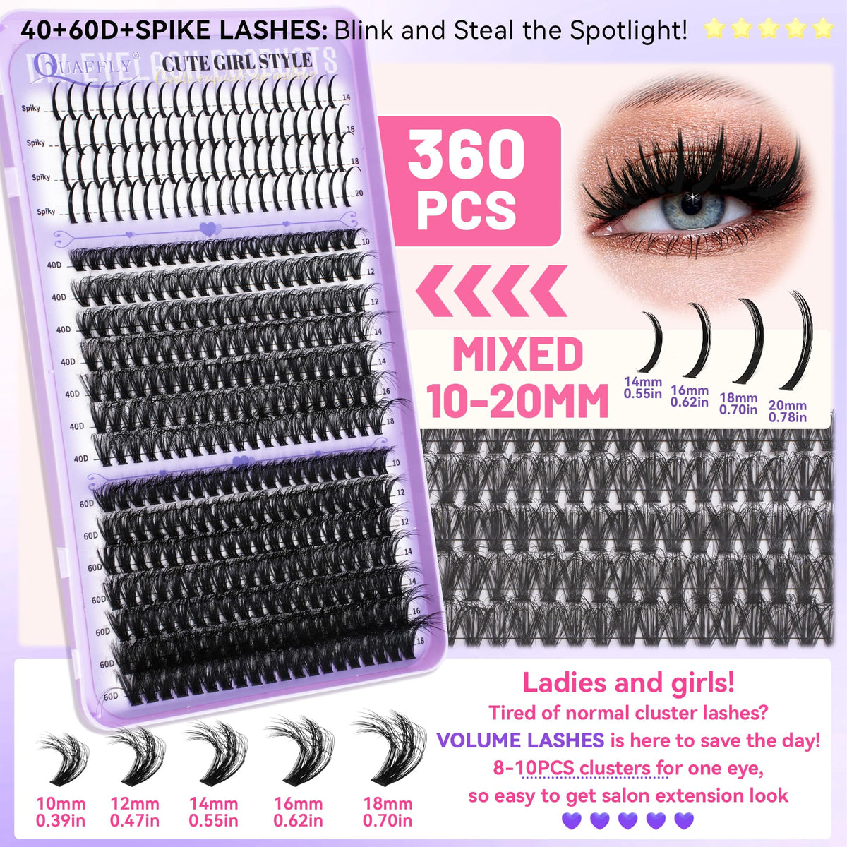 QUAFFLY Lash Extension Kit packaging details