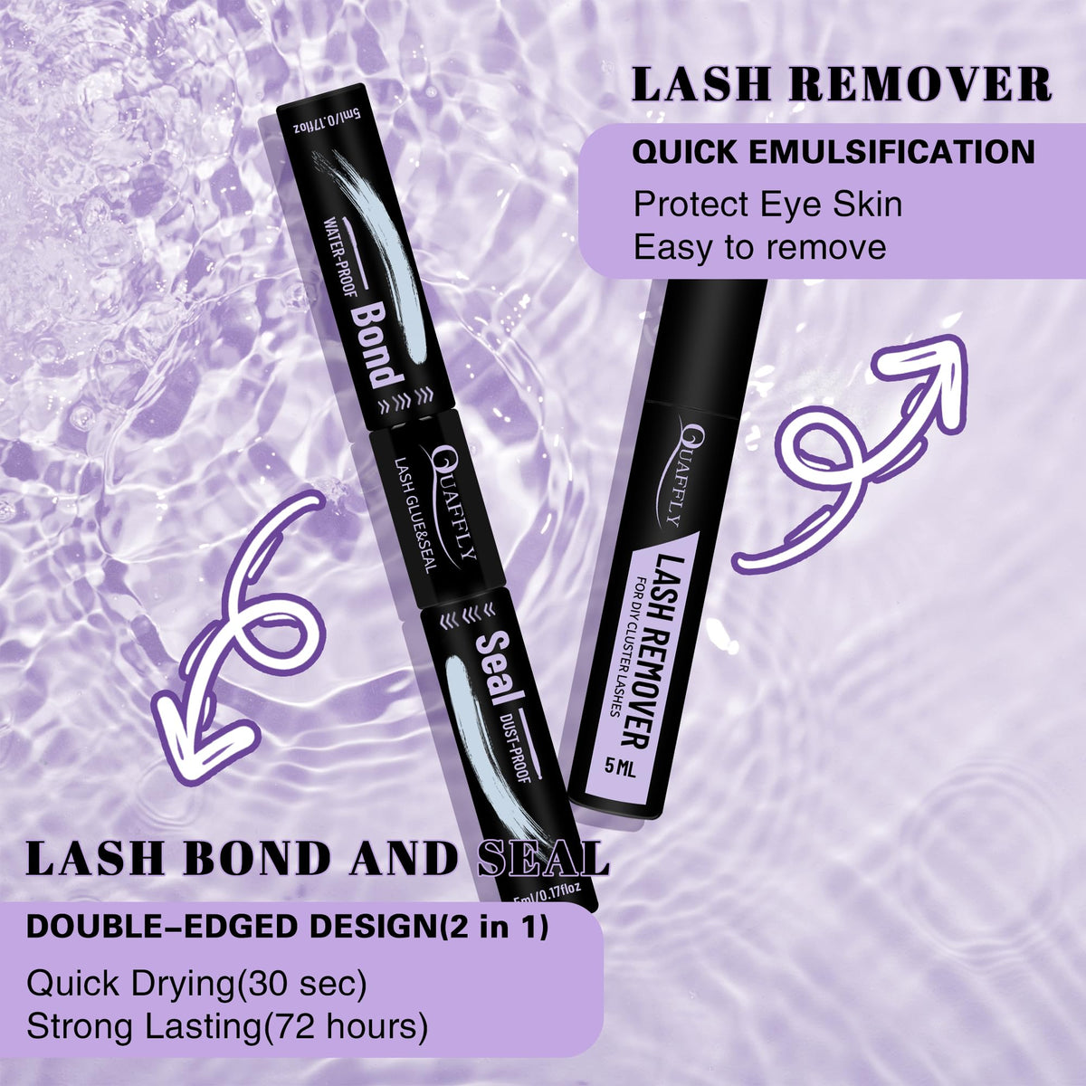 QUAFFLY lash remover for easy makeup removal