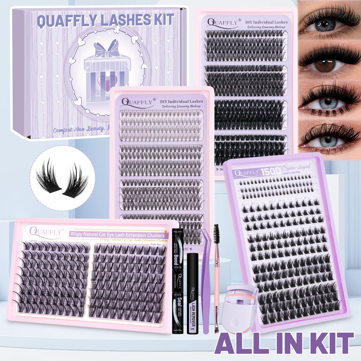 QUAFFLY natural-style lower lashes for eye support