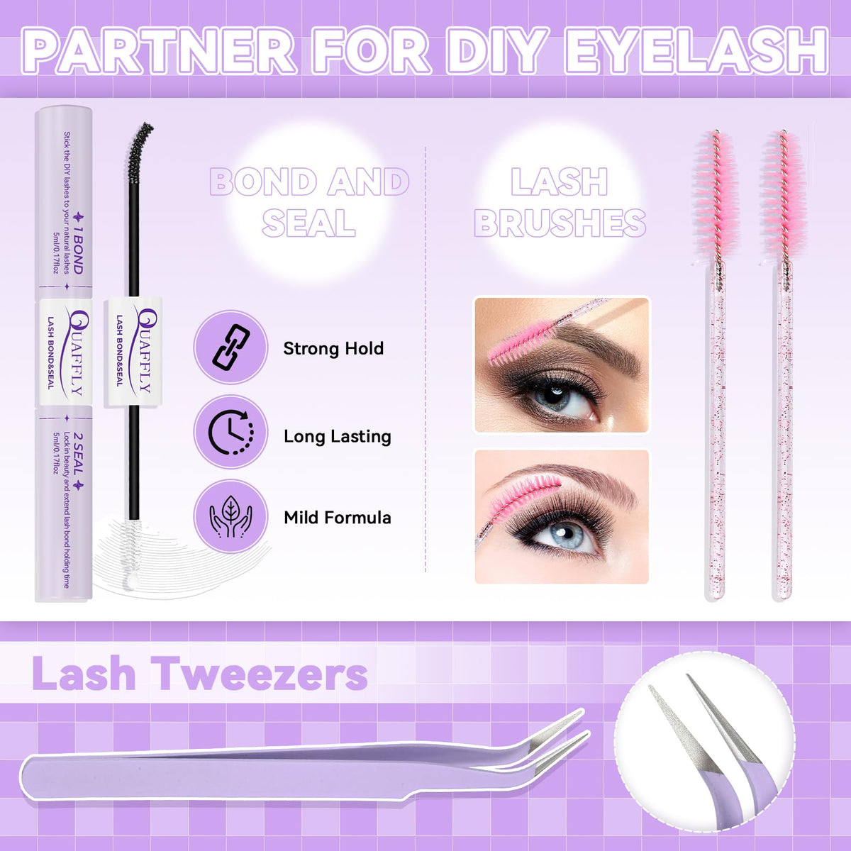 QUAFFLY Spike Lash Clusters Kit packaging details