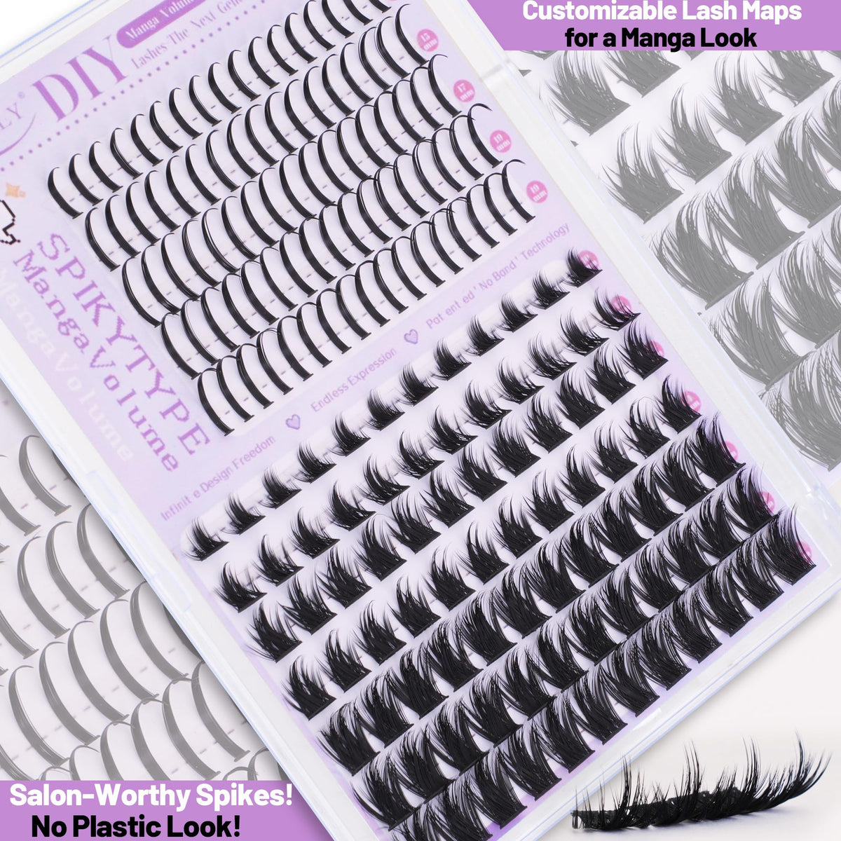 QUAFFLY ultra-voluminous 100D lashes in the kit