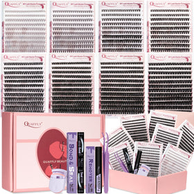 QUAFFLY Valentine's Day Eyelash Gift Set 1896Pcs with 8 trays