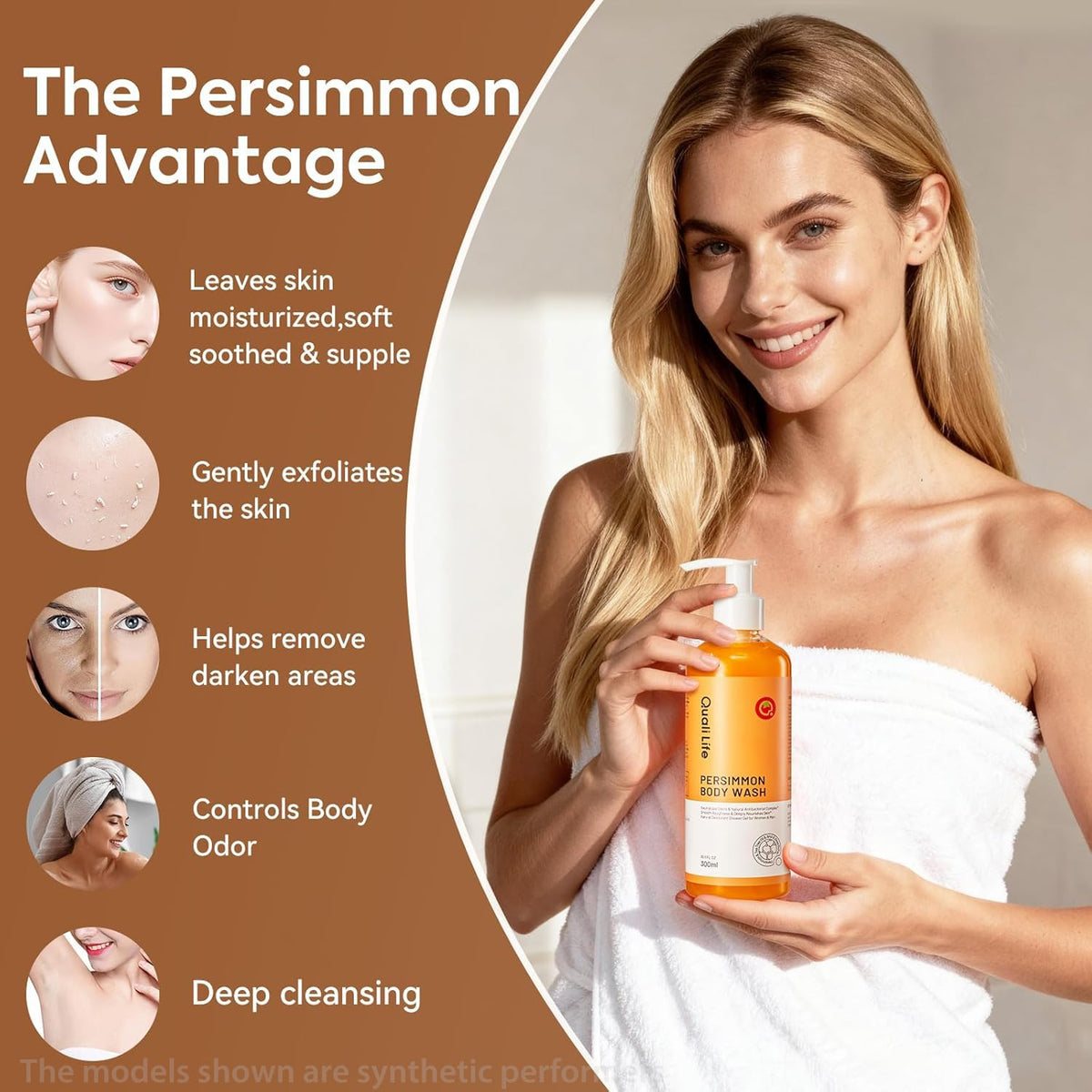 QualiLife Persimmon Body Wash texture close-up