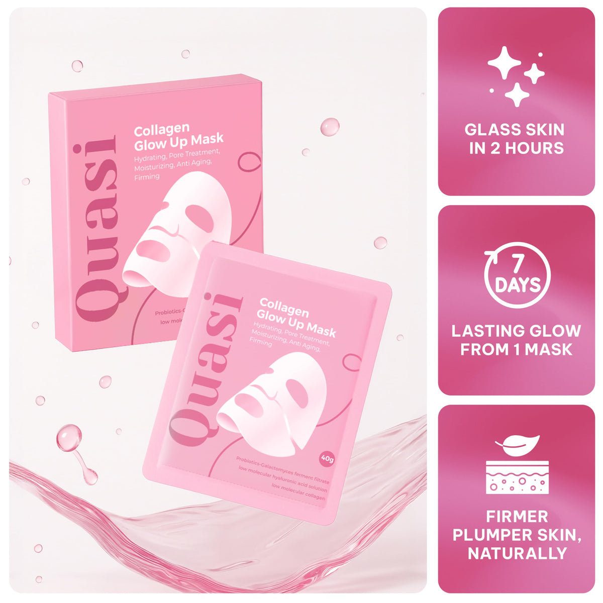 Quasi Bio-Collagen Face Mask Overnight ingredients close-up