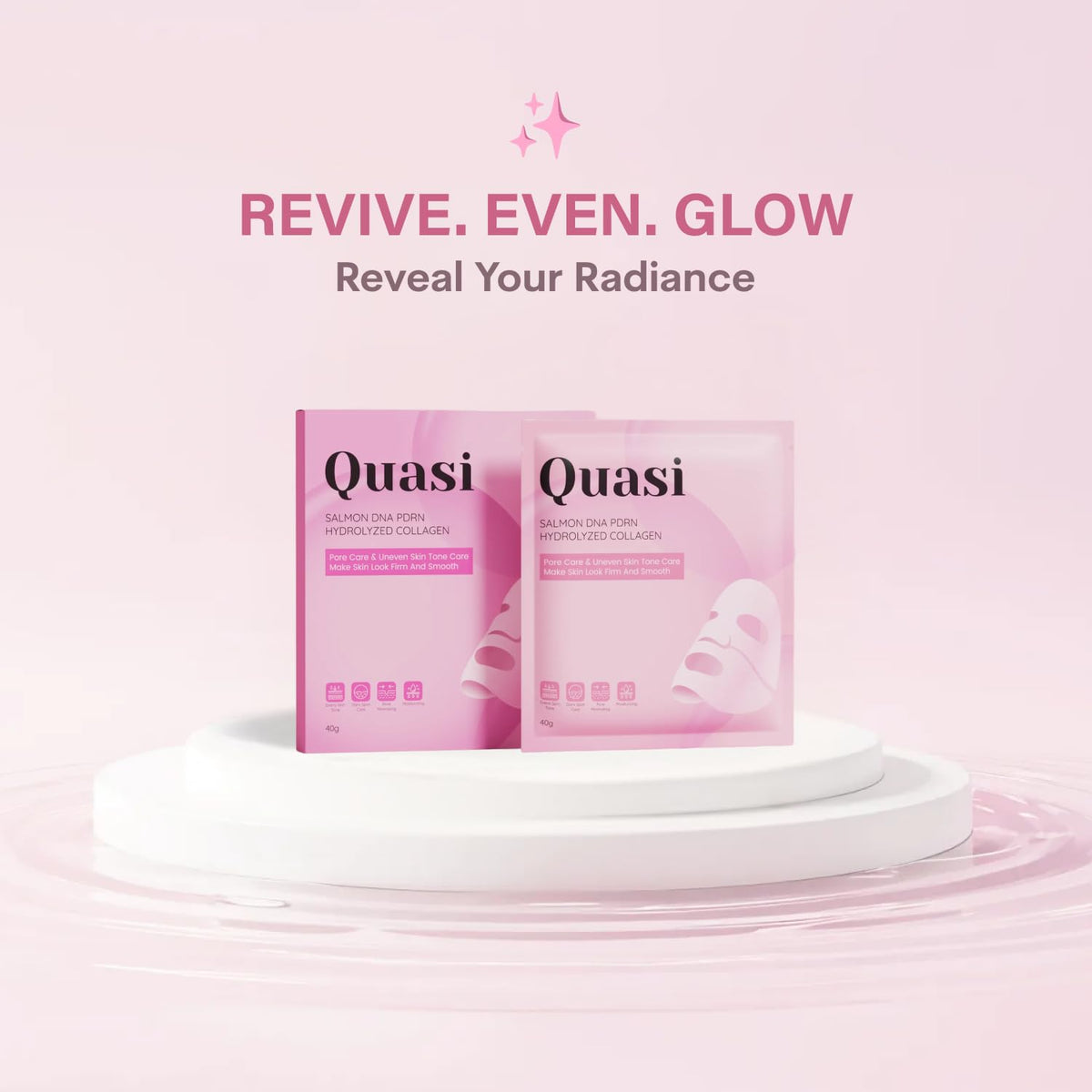 Quasi Salmon PDRN Collagen Mask 4 pack display