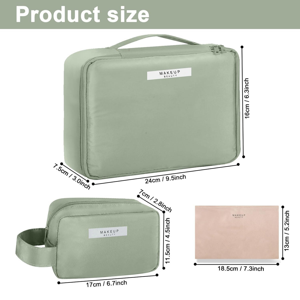 Queboom Travel Makeup Bag opened showing interior compartments