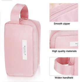 Queboom Travel Makeup Bag placed in a suitcase for travel