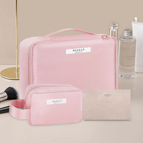 Queboom Travel Makeup Bag waterproof material close-up