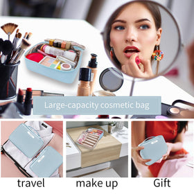 Queboom Travel Makeup Bag waterproof material close-up