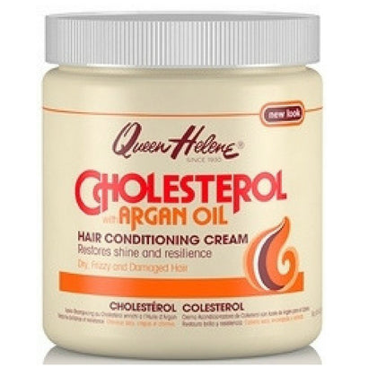 Queen Helene Cholesterol Hair Conditioning Cream 15 oz with argan oil front view