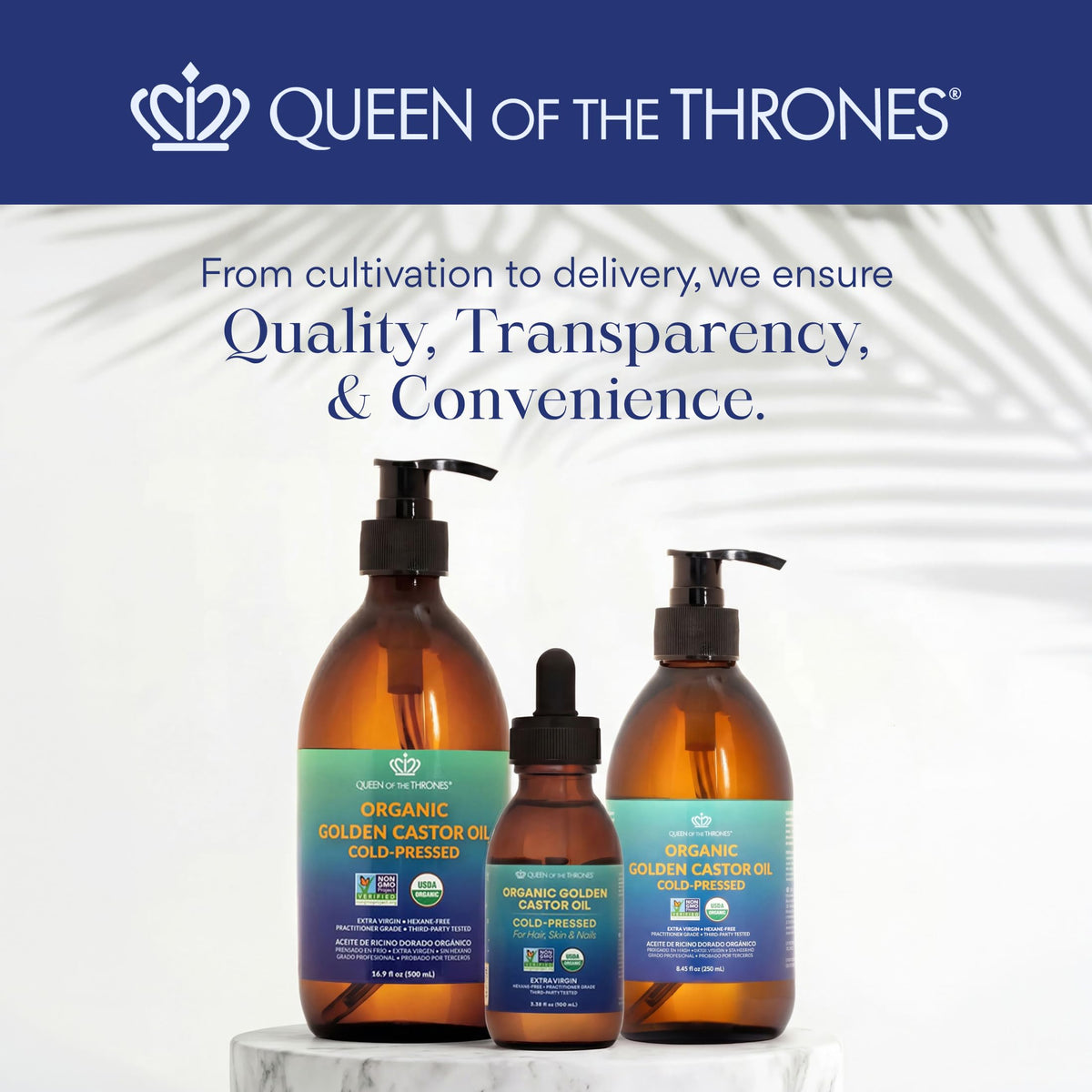 QUEEN OF THE THRONES Organic Golden Castor Oil with natural ingredients