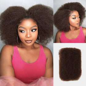 QUEEN VIRGIN REMY Afro Kinky Bulk Hair 12 Inch bundle front view