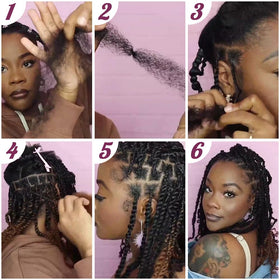 QUEEN VIRGIN REMY Afro Kinky Bulk Hair 12 Inch in natural setting