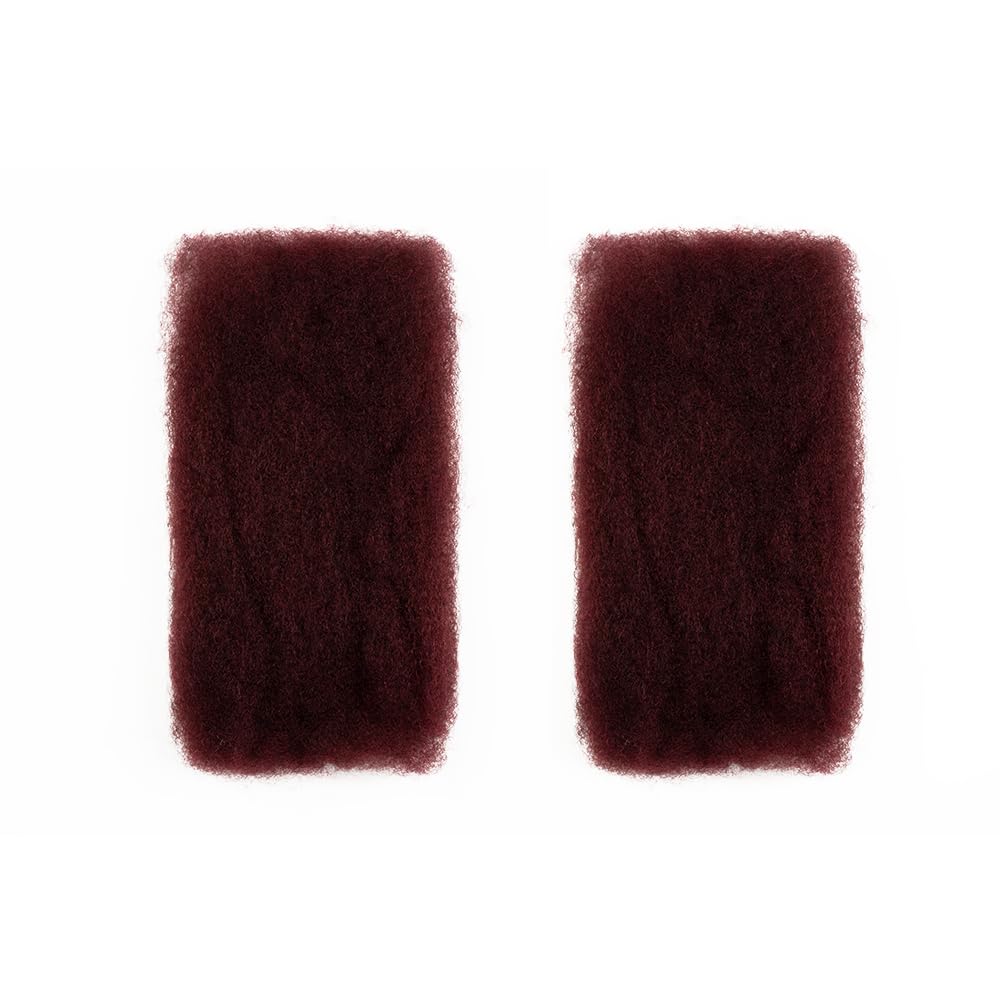 QUEEN VIRGIN REMY Afro Kinky Bulk Hair 14inch Burgundy texture close-up