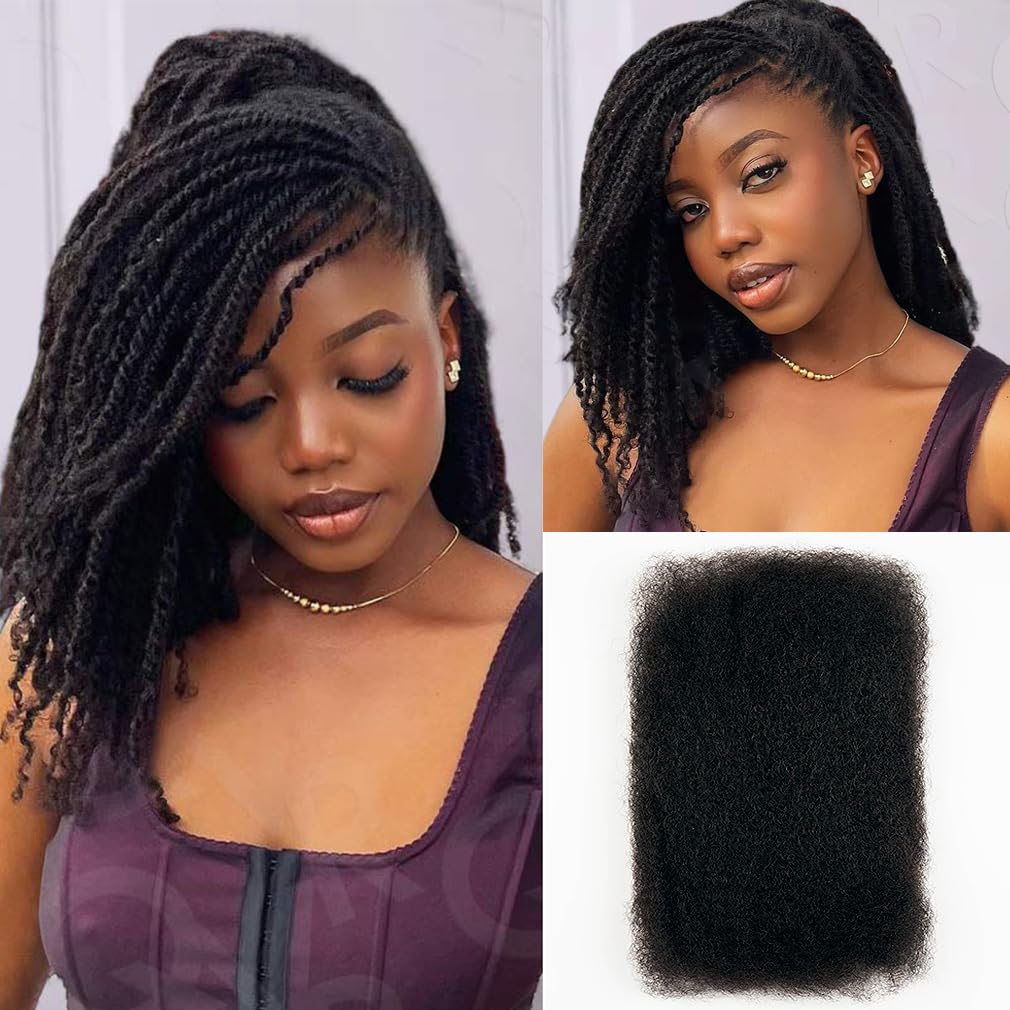 QUEEN VIRGIN REMY Afro Kinky Bulk Hair 50g packaging