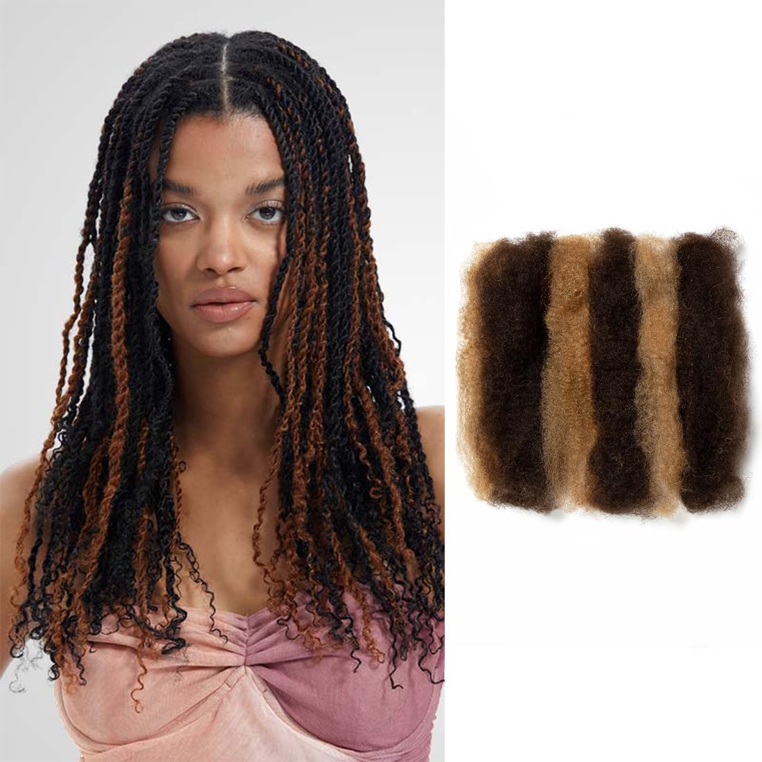 QUEEN VIRGIN REMY Afro Kinky Bulk Hair 50g packaging