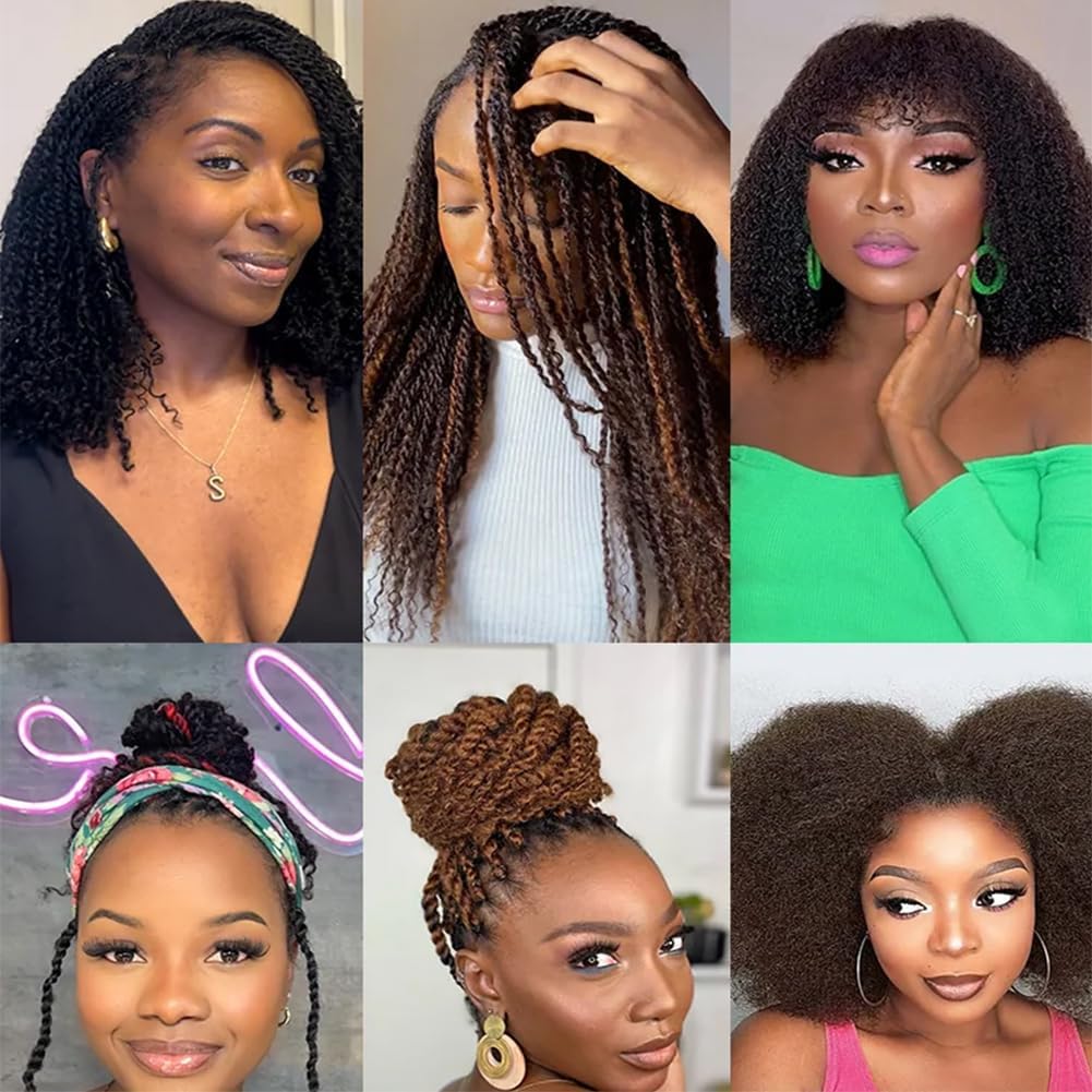 QUEEN VIRGIN REMY Afro Kinky Bulk Hair for spring twists