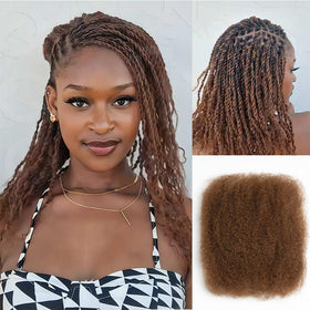 QUEEN VIRGIN REMY Afro Kinky Bulk Human Hair 16 inch front view