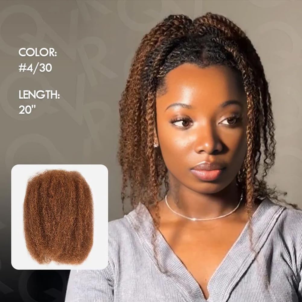 QUEEN VIRGIN REMY Afro Kinky Bulk Human Hair 16 inch packaging