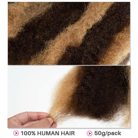 QUEEN VIRGIN REMY Afro Kinky Bulk Human Hair 50g close-up texture