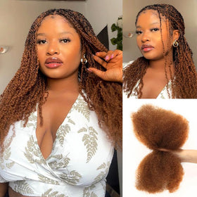 QUEEN VIRGIN REMY Afro Kinky Bulk Human Hair 50g front view
