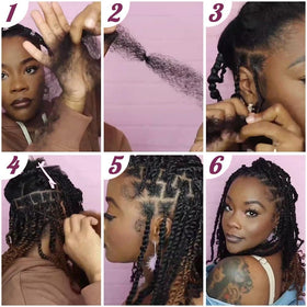 QUEEN VIRGIN REMY Afro Kinky Bulk Human Hair 50g with styling tools