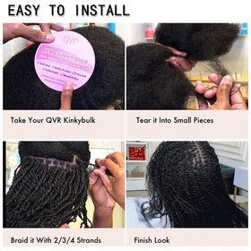 QUEEN VIRGIN REMY Afro Kinky Bulk Human Hair mixed colour view