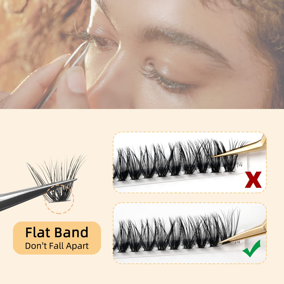 QUEWEL Cluster Lashes 12 rows with mixed lengths