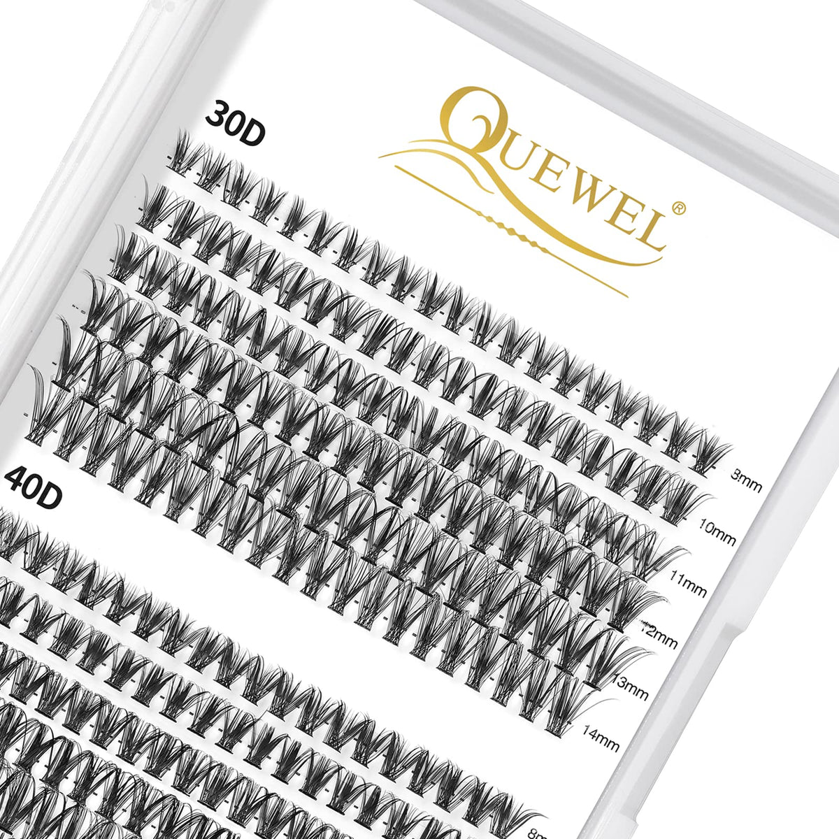 QUEWEL Cluster Lashes 240Pcs individual lashes packaging front view